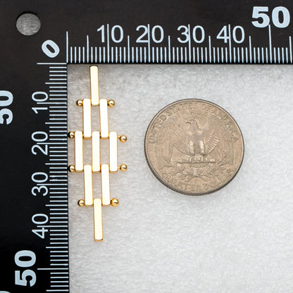 4pcs Dangle Bar Ear Posts, Stud Earrings Findings, Geometric Earring Components (GB-3365)