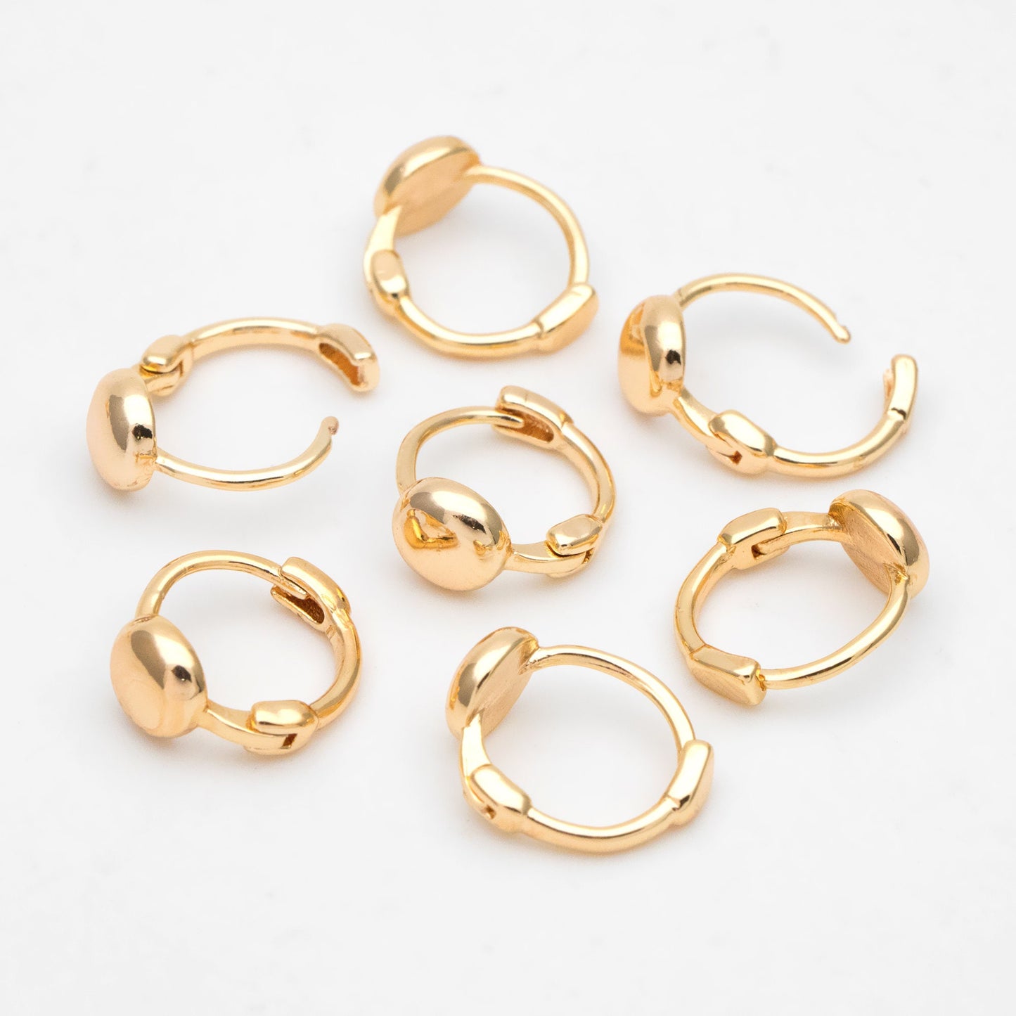 4pcs Gold Tiny Hoop Earrings, 10mm, Minimalist Earring, Small Gold Hoops Earring (GB-3467-F)