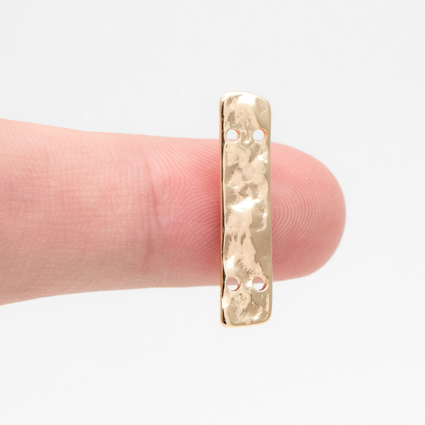 10pcs Gold Rectangle Connectors with 4 Holes, 18K Gold plated Brass, Bar Charms with Multi Holes (GB-3390)