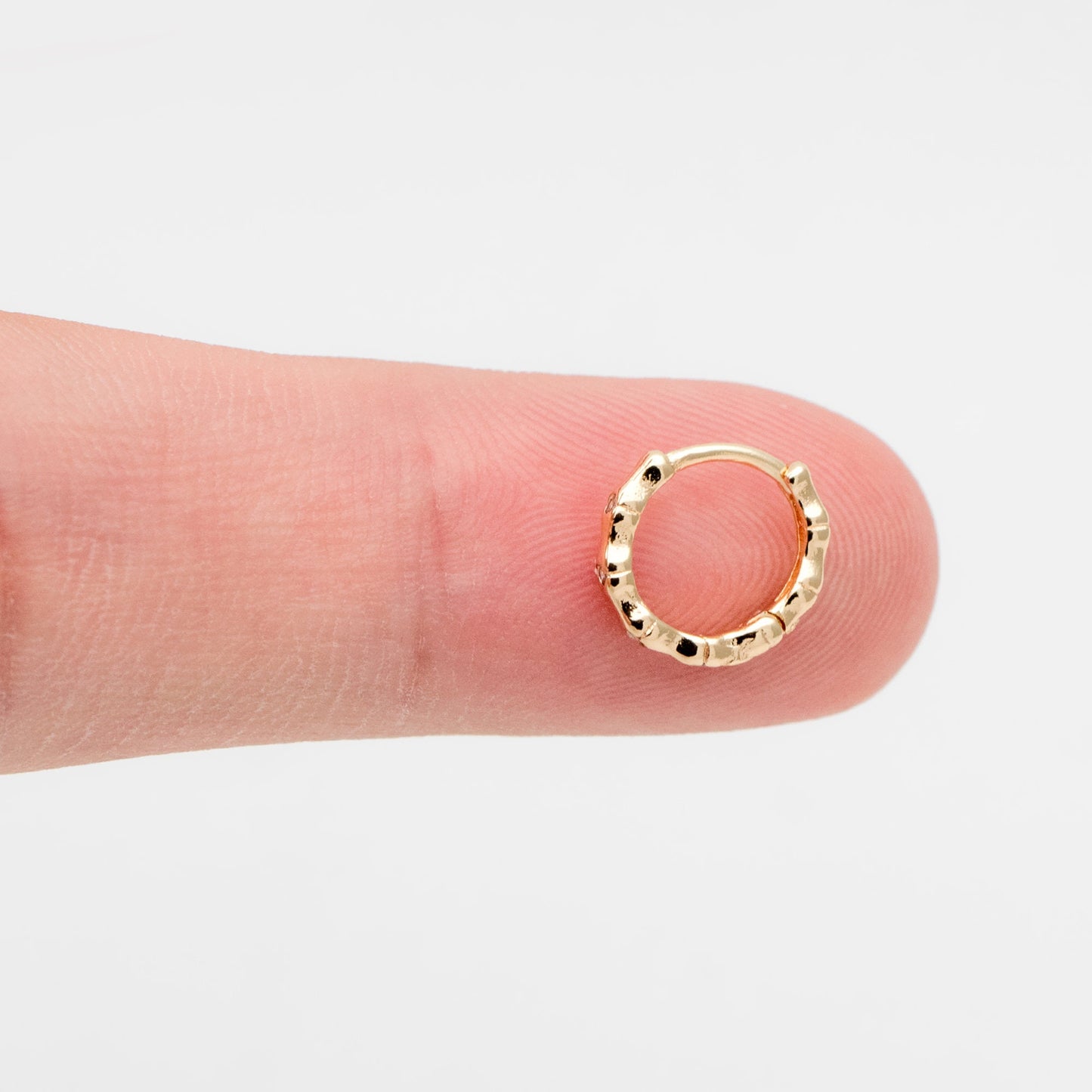 4pcs CZ Paved Hoop Earrings, 10mm, Dainty Huggie Earrings, Minimalist Earring, Small Gold Hoops Earring (GB-2815-A)