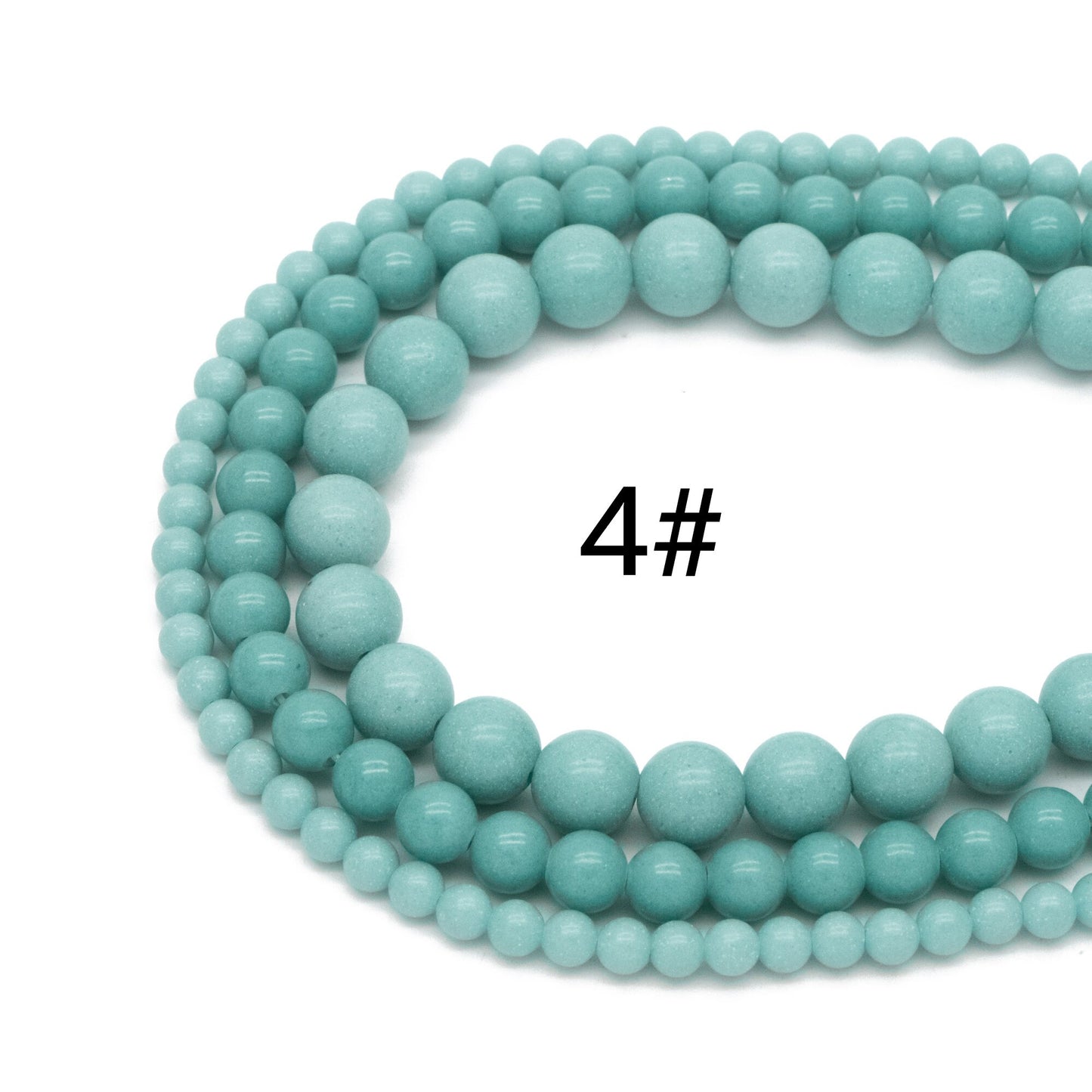 Luminous Stone Beads, Glow in the Dark, Blue/ Green/ Yellow/ Purple Fluorescent Sphere Ball Beads, 14" Strand (TR-014)