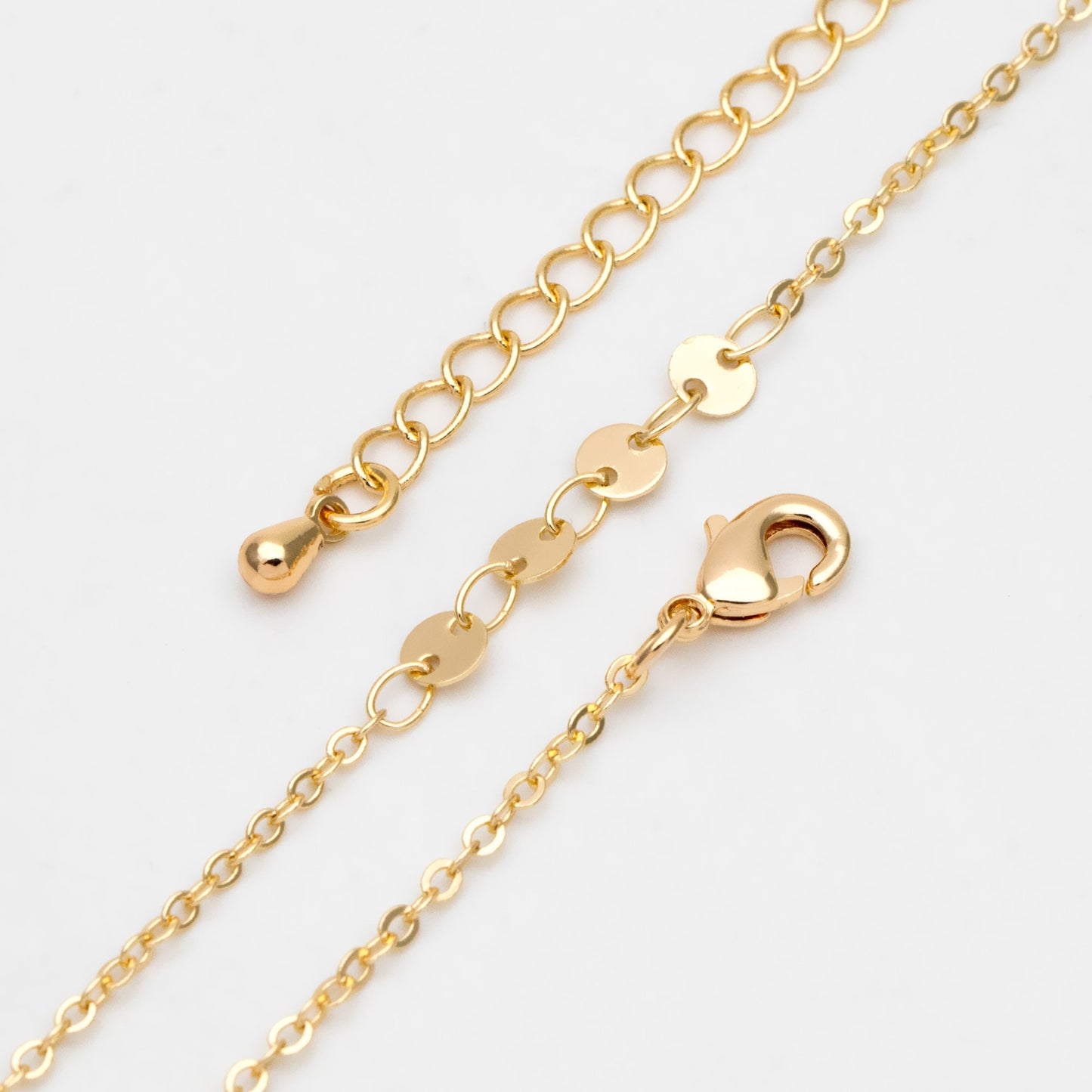 Gold/ Silver/ Rose Gold Disc Chains 4mm, Finished Bracelet/ Anklet/ Necklace with Extender, Ready to Wear (#LK-190)