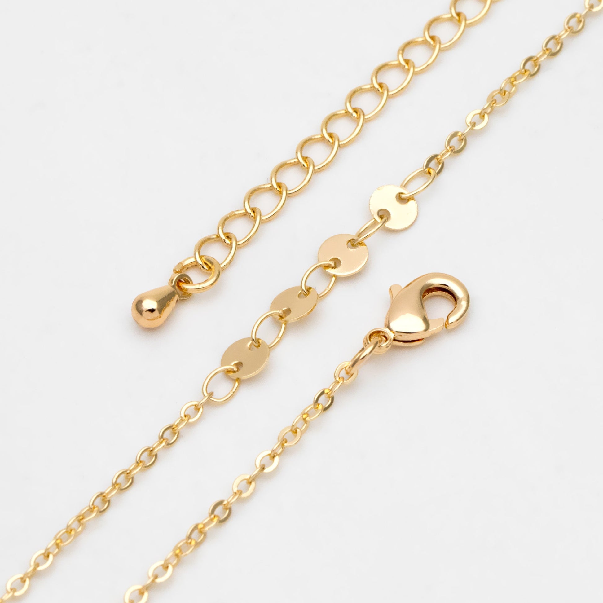 Gold/ Silver/ Rose Gold Disc Chains 4mm, Finished Bracelet/ Anklet/ Necklace with Extender, Ready to Wear (#LK-190)