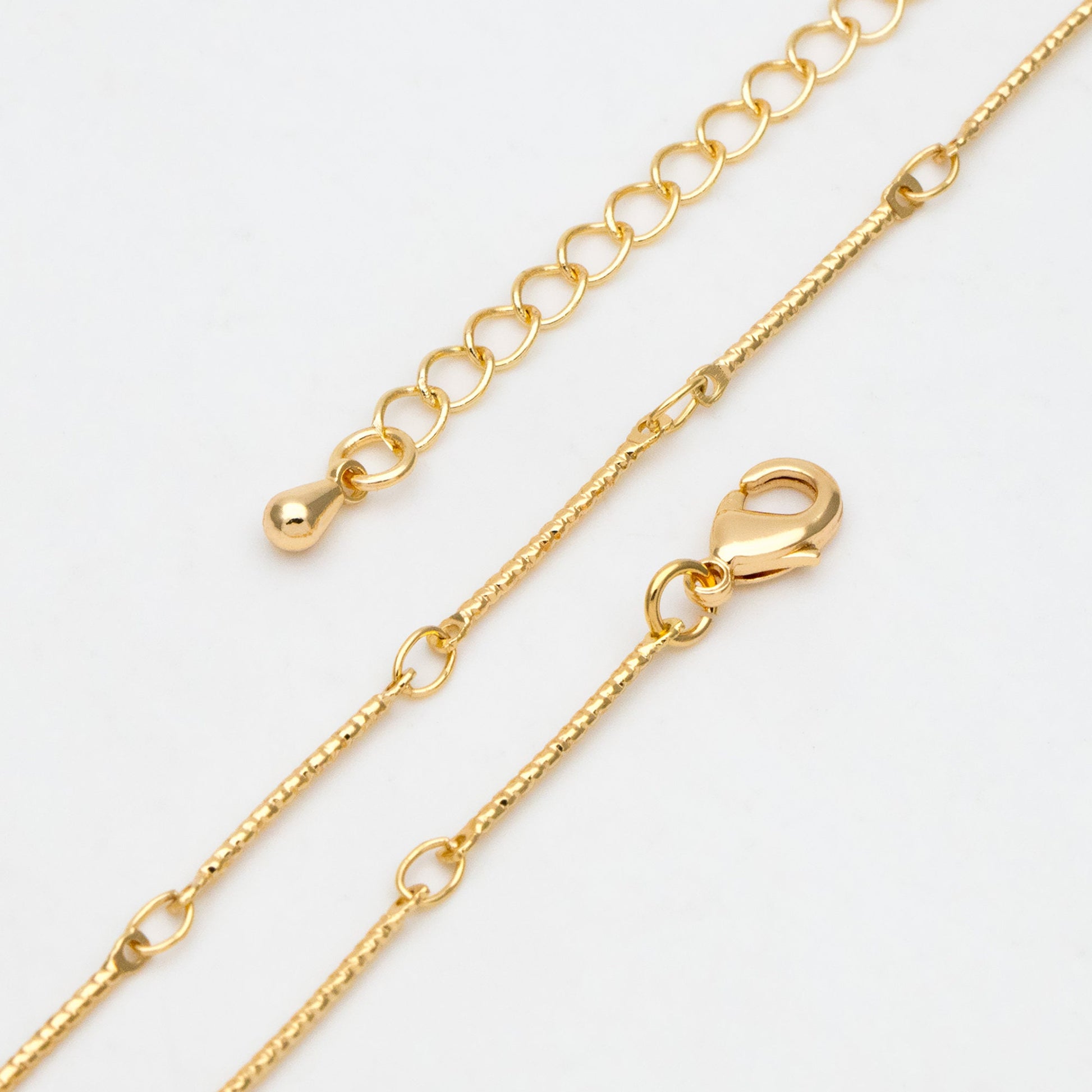 Gold/ Rhodium plated Brass Bar Link Chains, Finished Bracelet/ Necklace with Extender Chain, Ready to Wear (#LK-425)
