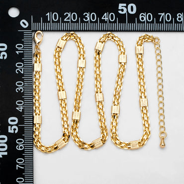 Gold plated Brass Chain 4.4mm, Finished Bracelet/ Anklet/ Necklace with Extender Chain, Ready to Wear (#LK-426)