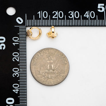 4pcs CZ Pave Tiny Crown Hoop Earrings, 9mm, Cartilage Hoop, Cartilage Clicker Hoop (GB-3474-D)