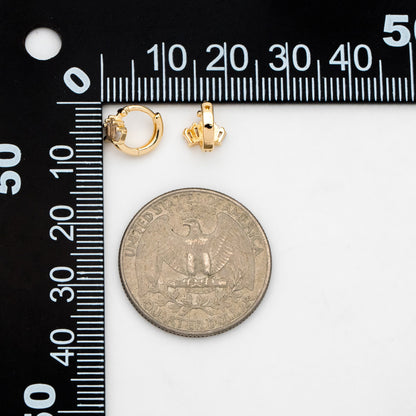 4pcs CZ Pave Tiny Crown Hoop Earrings, 9mm, Cartilage Hoop, Cartilage Clicker Hoop (GB-3474-D)