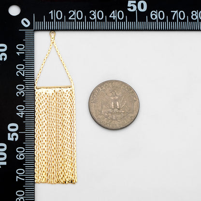 4pcs Gold Chain Tassels 74x19mm, Gold plated Brass Tassel Charm Pendants (GB-945-A)