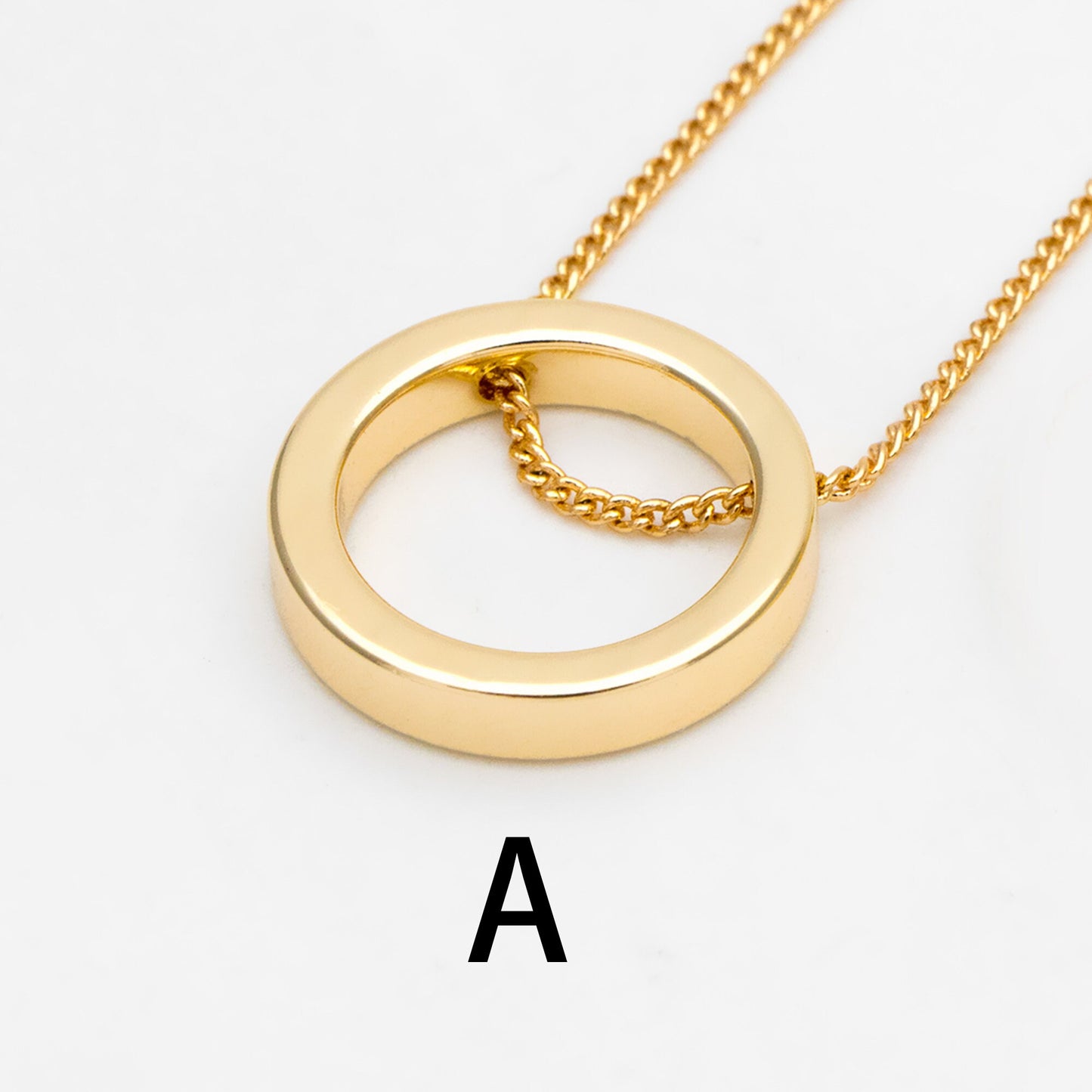 10pcs Gold Ring Charms 16mm, Polished Gold plated Brass Round Circle Pendants, Two Holes (GB-387)