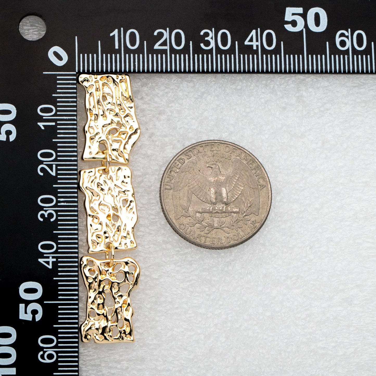 4pcs Gold Irregular Rectangle Earring 59mm, 18K Gold plated Brass, Dangle Earring Findings (#GB-3424)