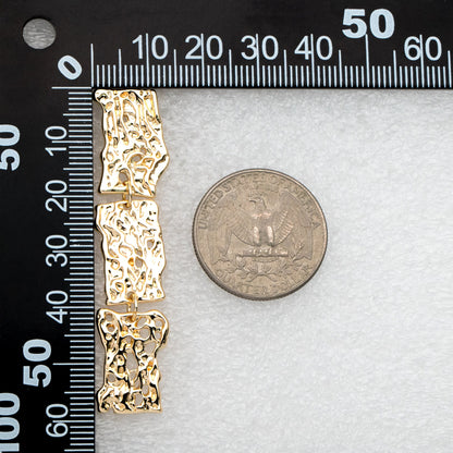 4pcs Gold Irregular Rectangle Earring 59mm, 18K Gold plated Brass, Dangle Earring Findings (#GB-3424)