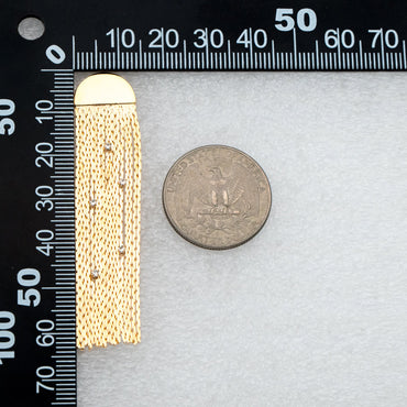 4pcs Gold Semi Circle Disc Tassel Ear Posts 63mm, 18K Gold plated Brass Dangling Stud Earring (GB-3442)