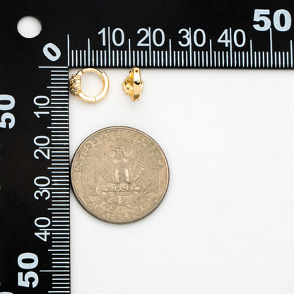 4pcs CZ Pave Circle Hoop Earrings 10/ 12mm, Dainty Huggie Earrings, Minimalist Earring, Small Gold Hoops Earring (GB-3478)