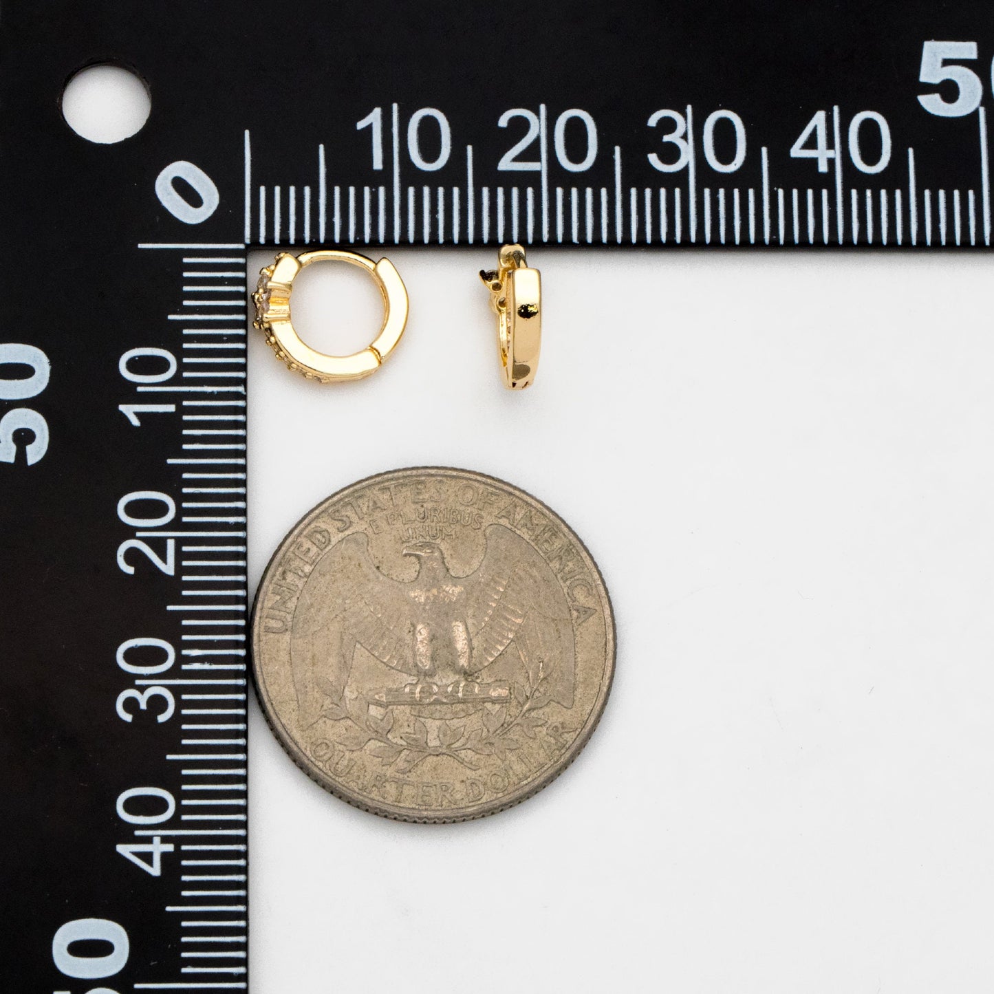 4pcs CZ Pave Tiny Flower Hoop Earrings 10mm, Dainty Huggie Earrings, Minimalist Earring, Small Gold Hoops Earring (GB-3399-C)