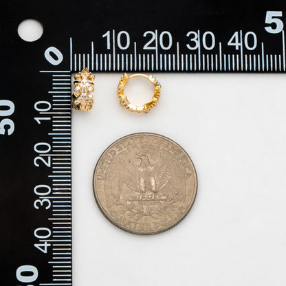 4pcs CZ Pave Arrow Hoop Earrings 10mm, Huggie Earrings, Minimalist Earring, Small Gold Hoops Earring (GB-3482)