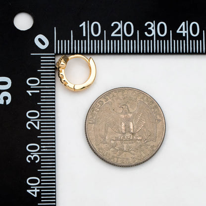 4pcs CZ Pave Heart Hoop Earrings, 12mm, Dainty Huggie Earrings, Minimalist Earring, Gold Hoops Earring (GB-3477-G)