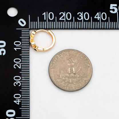 4pcs Rainbow CZ Pave Hoop Earrings: 18K Gold Huggie Earrings (GB-3453)