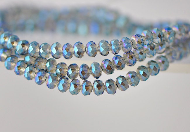 Faceted Rondelle Glass Crystal Beads Green 3x4mm-BZ04-82 / 140Pcs