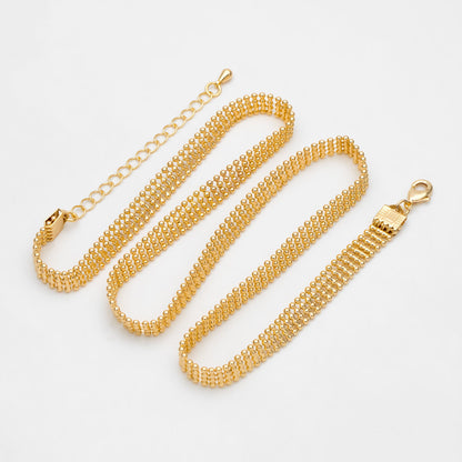 Gold/ Silver Multi Strand Ball Chains 6.2mm, Finished Bracelet/ Anklet/ Necklace with Extender Chain, Ready to Wear (#LK-233)