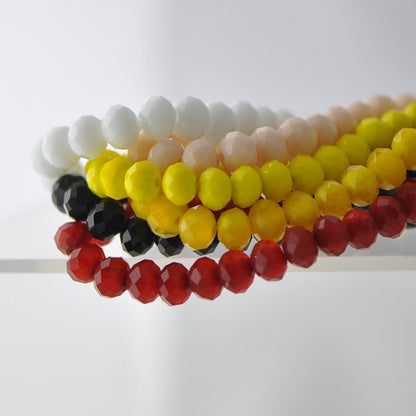 65 beads-Crystal Glass Faceted Rondelle Beads Opalite 6x8mm- BZ08-11/ Full strand