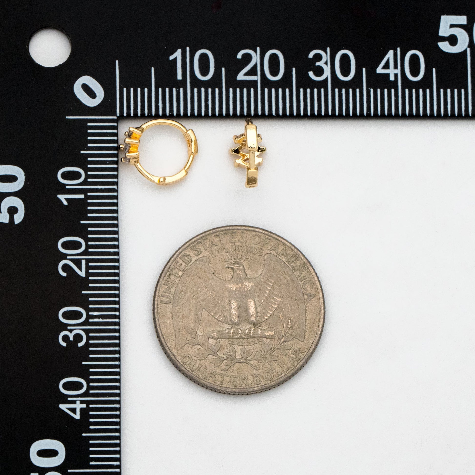 4pcs CZ Pave Marquise Hoop Earrings, 10mm, Dainty Huggie Earrings, Minimalist Earring, Small Gold Hoops Earring (GB-3467-A)