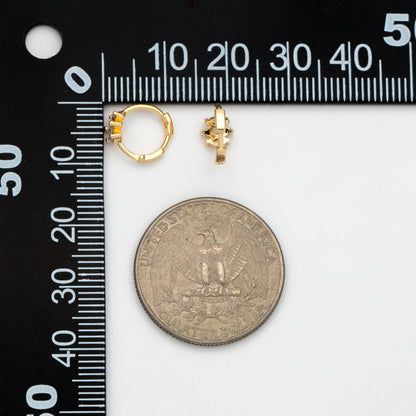 4pcs CZ Pave Marquise Hoop Earrings, 10mm, Dainty Huggie Earrings, Minimalist Earring, Small Gold Hoops Earring (GB-3467-A)