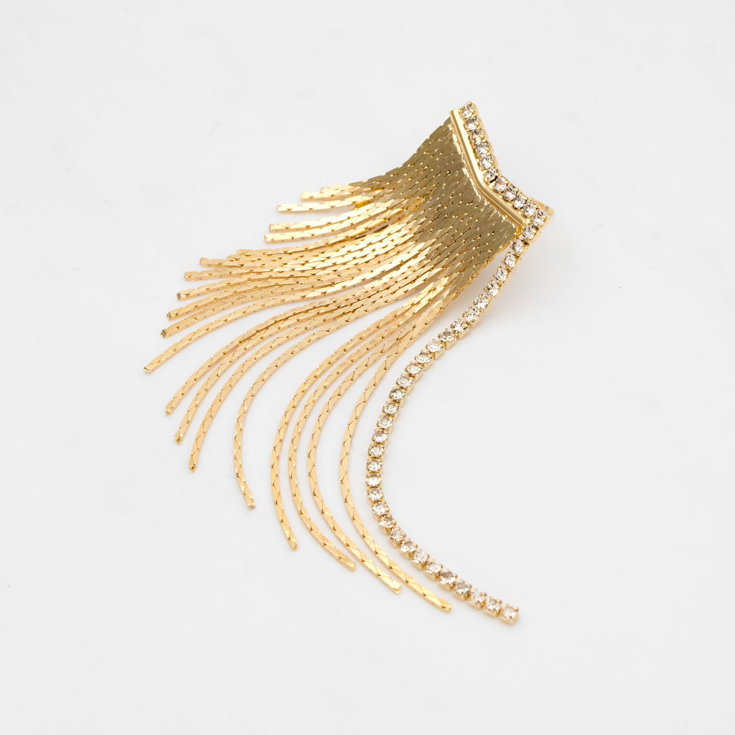 4pcs CZ Pave Chain Tassel Earrings, Long Tassel Stud Earring, Gold Dangling Earrings, Minimalist Earrings (GB-3470)