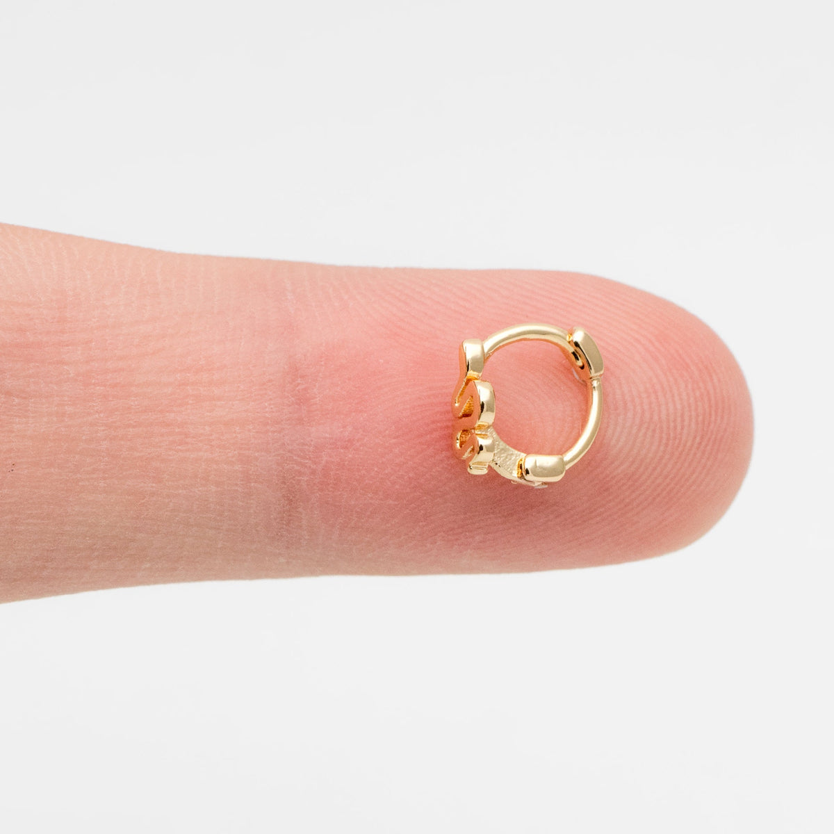 4pcs Gold Tiny Snake Hoop Earrings, 8mm hoop, Tragus Hoop, Rook Hoop, Helix Hoop, Cartilage Hoop, Cartilage Clicker Hoop (GB-3474-H)