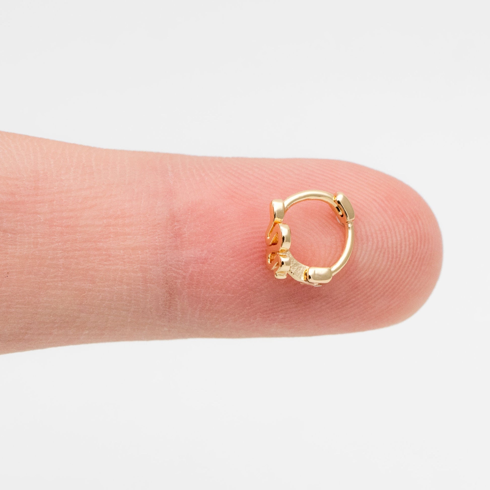 4pcs Gold Tiny Snake Hoop Earrings, 8mm hoop, Tragus Hoop, Rook Hoop, Helix Hoop, Cartilage Hoop, Cartilage Clicker Hoop (GB-3474-H)