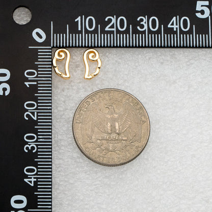 10pcs Gold Tiny Angel Wing Stud Earrings, Dianty Ear Posts, Jewelry Supplies (GB-3491)