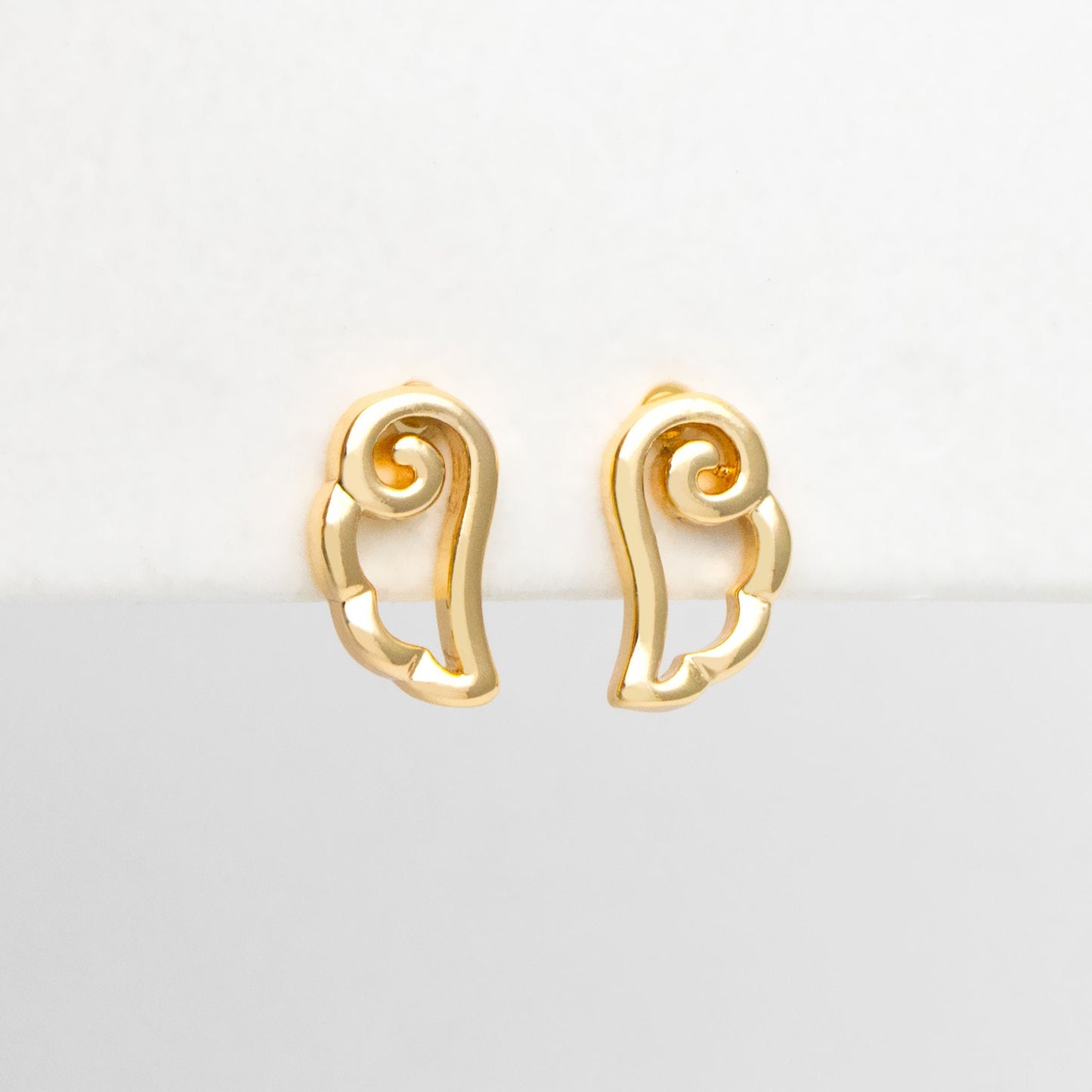 10pcs Gold Tiny Angel Wing Stud Earrings, Dianty Ear Posts, Jewelry Supplies (GB-3491)