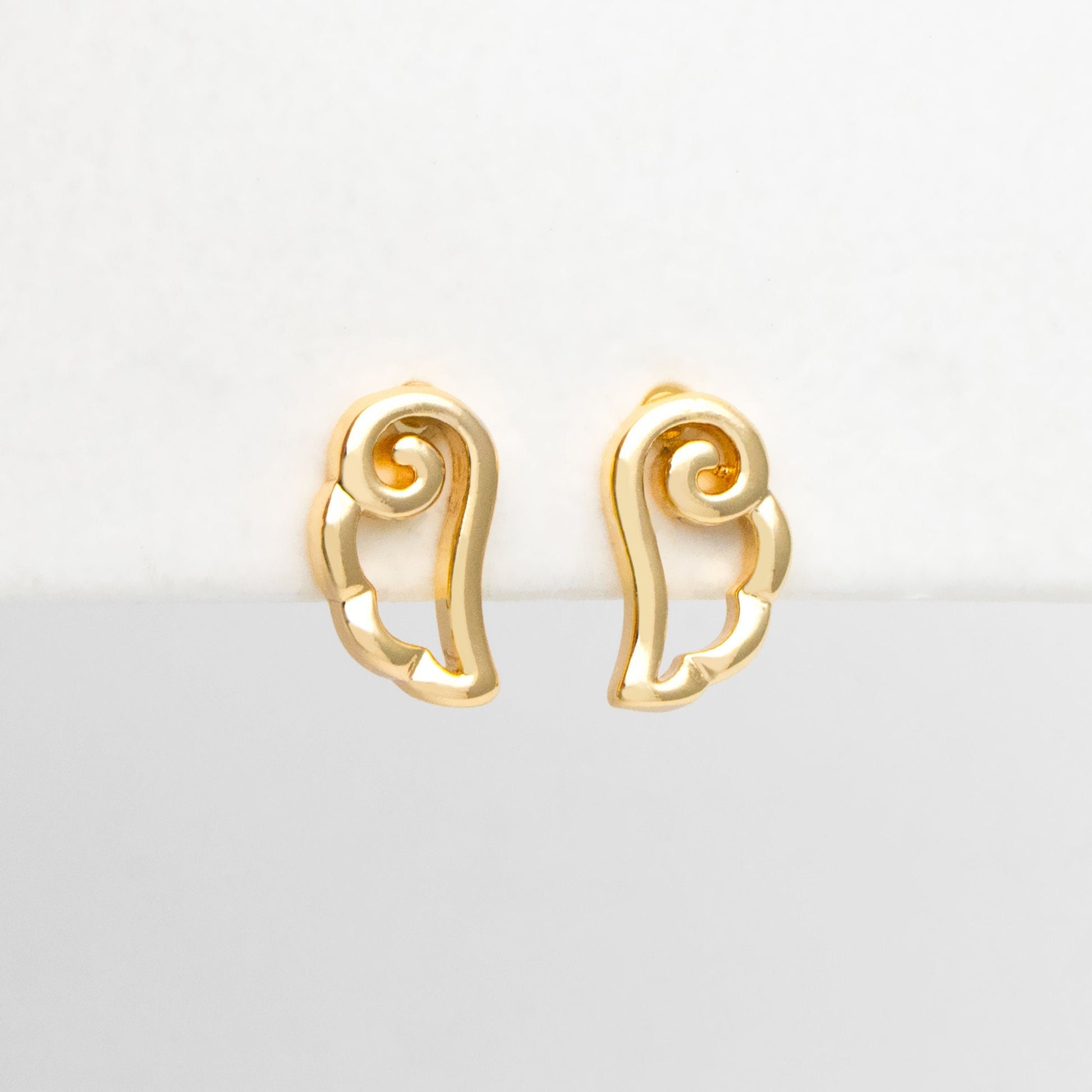 10pcs Gold Tiny Angel Wing Stud Earrings, Dianty Ear Posts, Jewelry Supplies (GB-3491)
