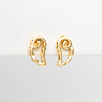 10pcs Gold Tiny Angel Wing Stud Earrings, Dianty Ear Posts, Jewelry Supplies (GB-3491)