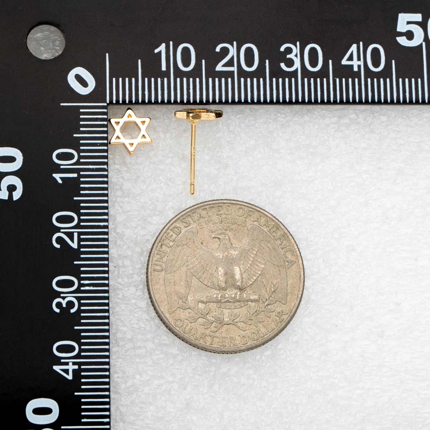 10pcs Gold Star Ear Posts, Real Gold plated Brass, Geometric Earring Studs (#GB-3041-K)