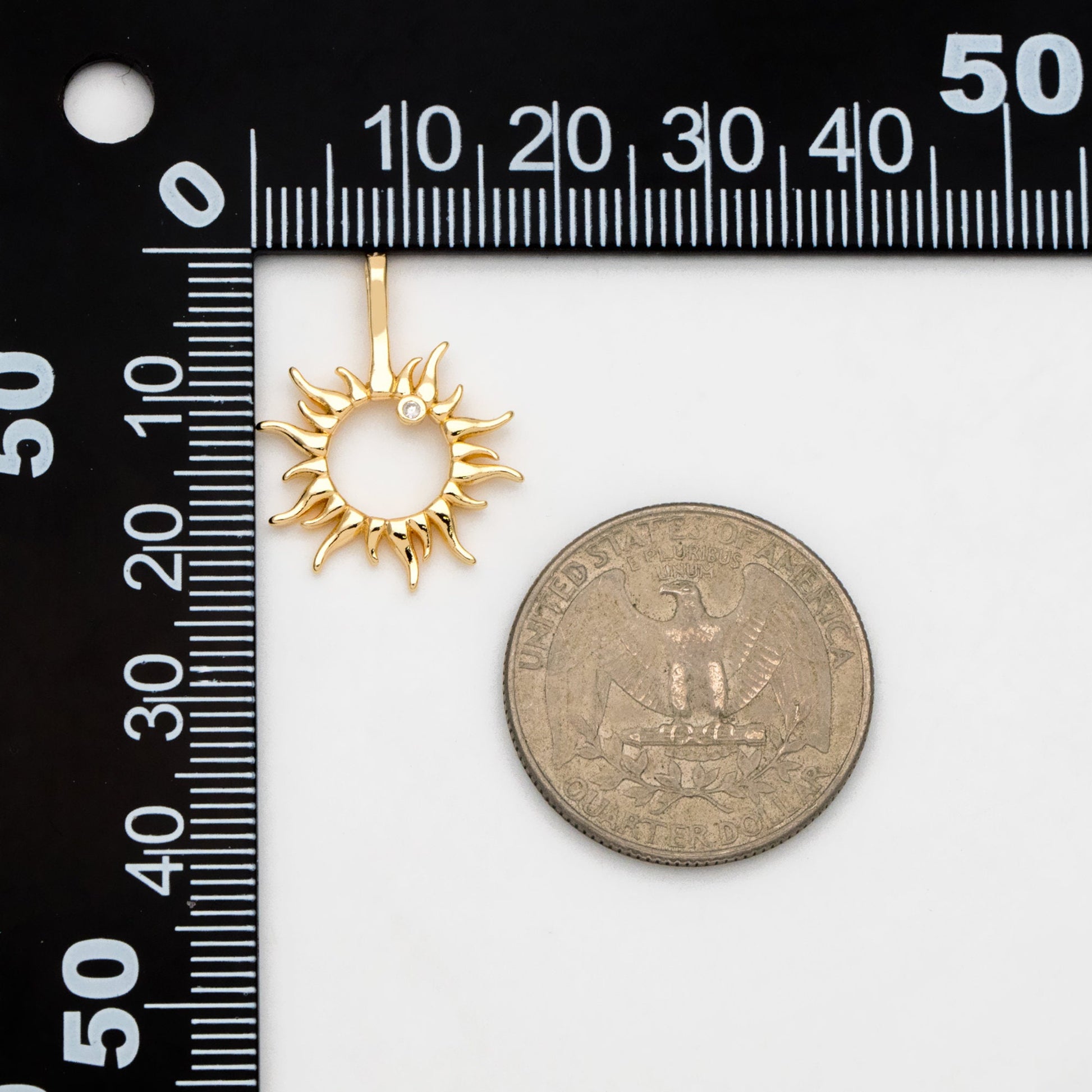 4pcs CZ Pave Gold Sun Charms, Sun Pendants, Jewelry Making, Diy Material, Jewelry Supplies (GB-1311-G)