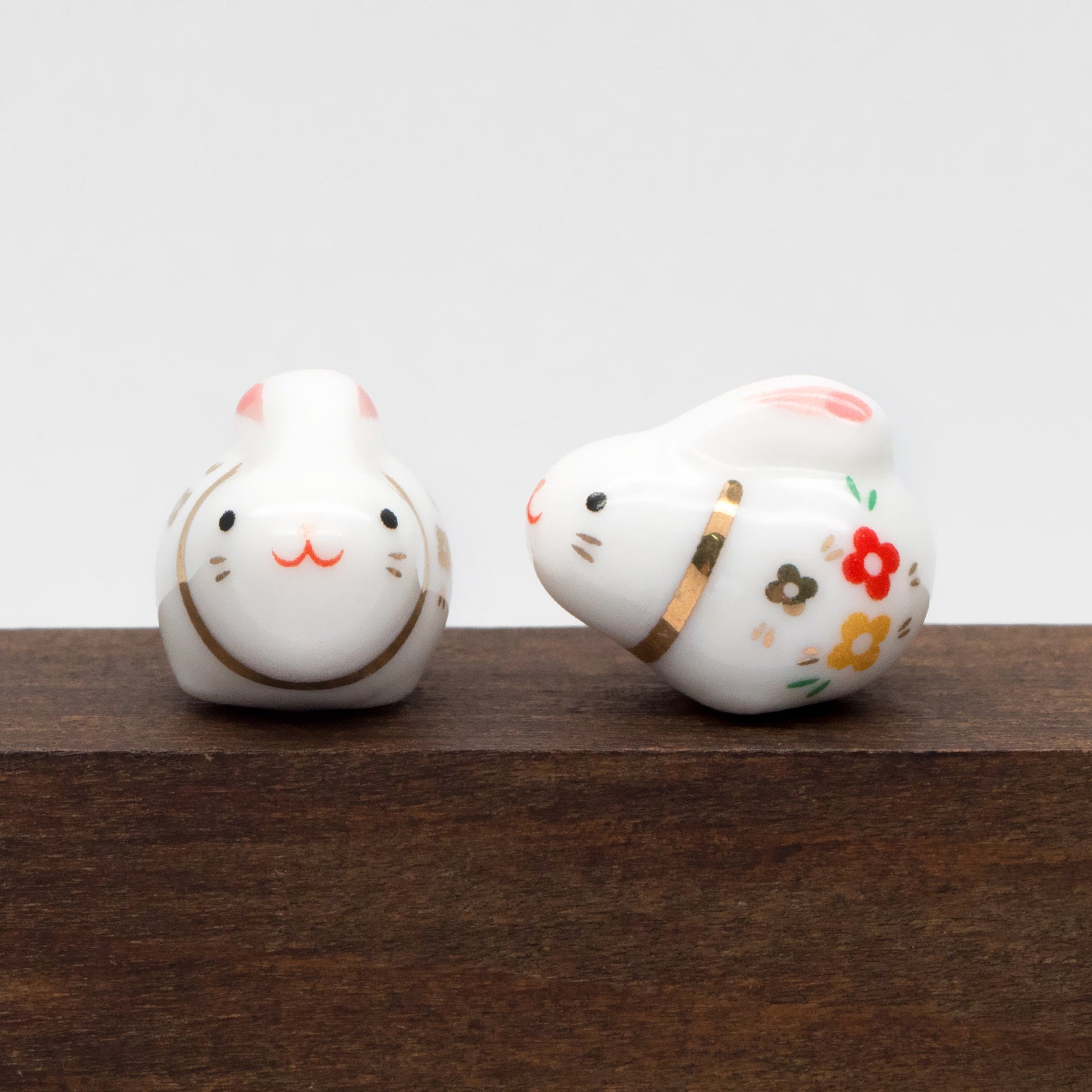 10pcs Kawaii Porcelain Bunny Beads, Ceramic Lovely Rabbit beads, Top Drilled Animal Beads -(TC-172)