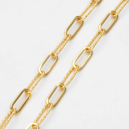 Gold/ Rhodium plated Brass Chains, Oval Link Chain 5.5mm, Wholesale Chain, Jewelry Supply (#LK-409)/ 1 Meter=3.3 ft