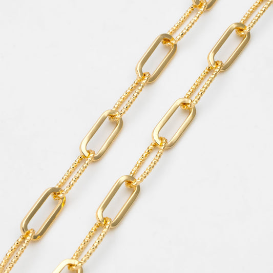 Gold/ Rhodium plated Brass Chains, Oval Link Chain 5.5mm, Wholesale Chain, Jewelry Supply (#LK-409)/ 1 Meter=3.3 ft