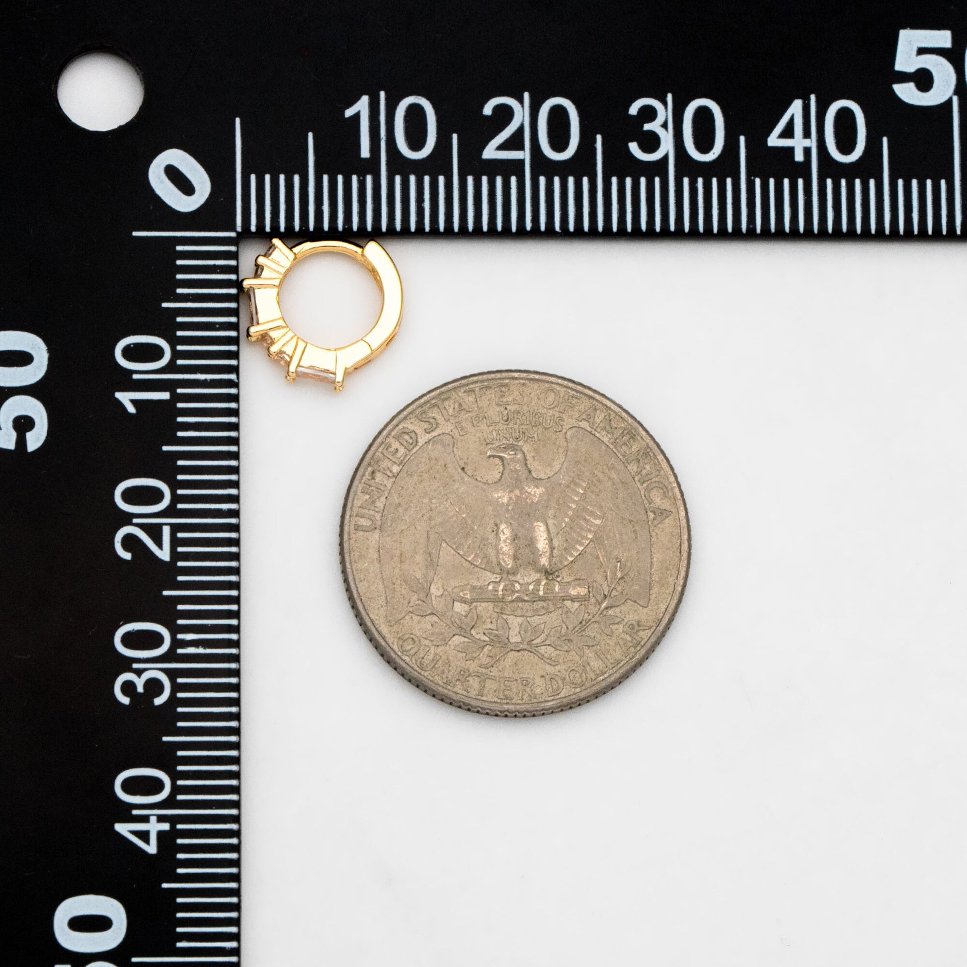 4pcs CZ Pave Hoop Earrings, 11mm, Huggie Earrings, Minimalist Earring, Small Gold Hoops Earring (GB-3399-E)