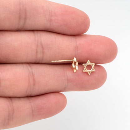10pcs Gold Star Ear Posts, Real Gold plated Brass, Geometric Earring Studs (#GB-3041-K)