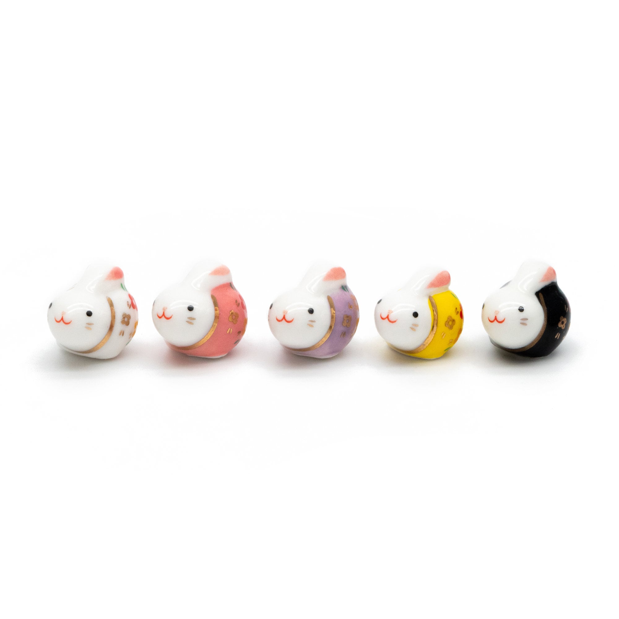 10pcs Kawaii Porcelain Bunny Beads, Ceramic Lovely Rabbit beads, Top Drilled Animal Beads -(TC-172)