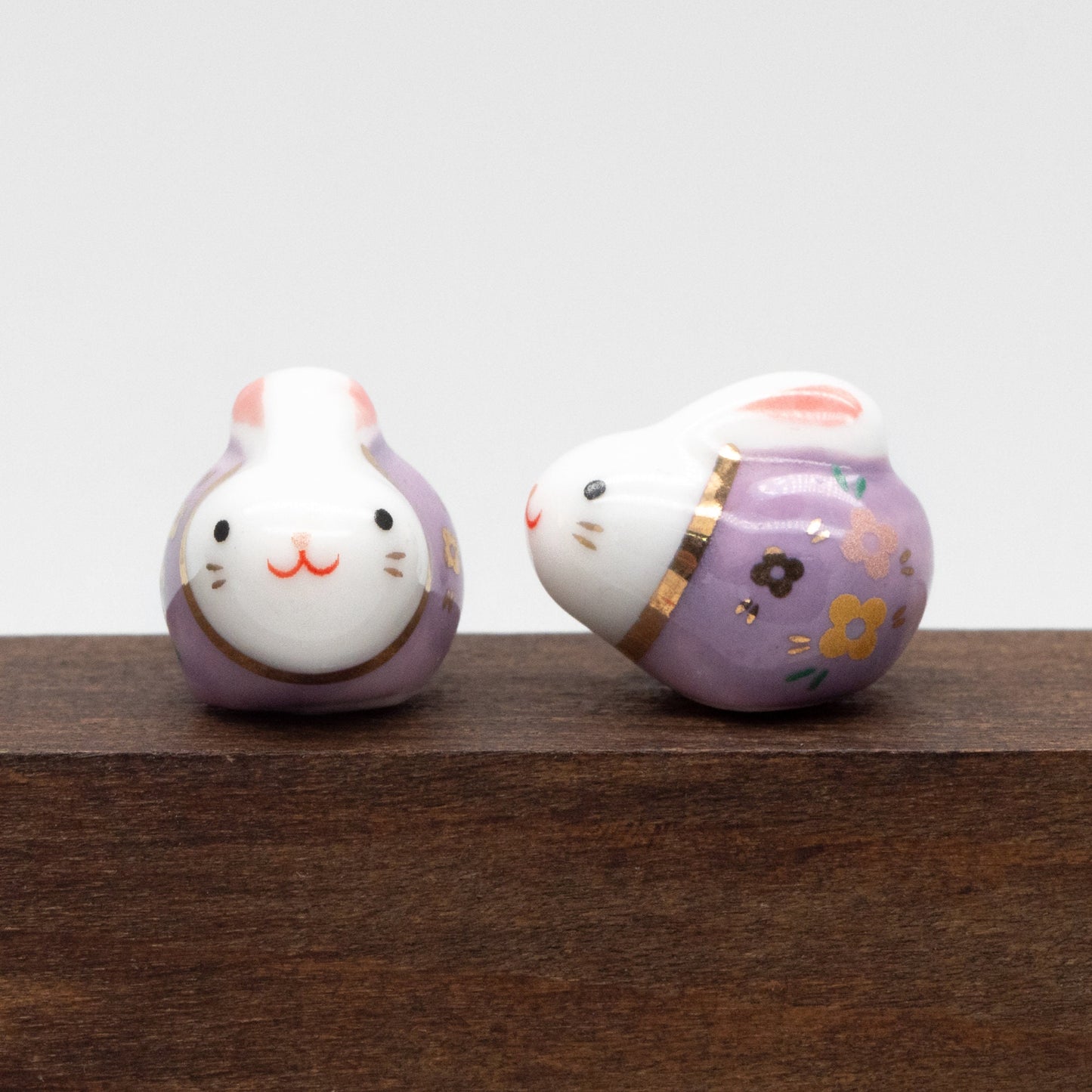 10pcs Kawaii Porcelain Bunny Beads, Ceramic Lovely Rabbit beads, Top Drilled Animal Beads -(TC-172)