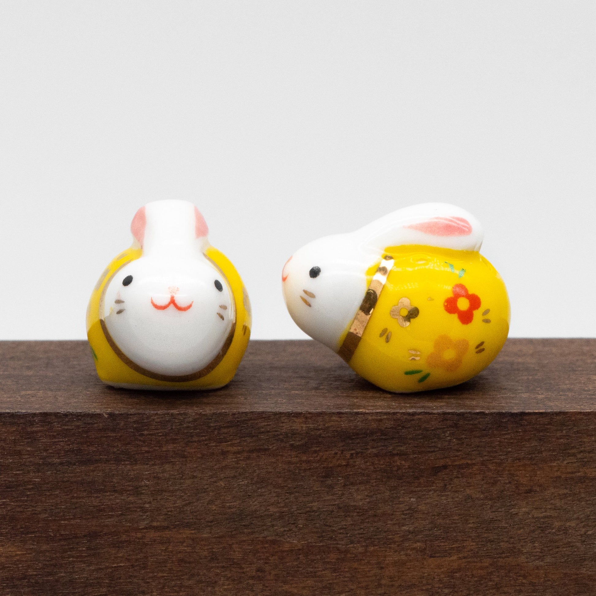 10pcs Kawaii Porcelain Bunny Beads, Ceramic Lovely Rabbit beads, Top Drilled Animal Beads -(TC-172)