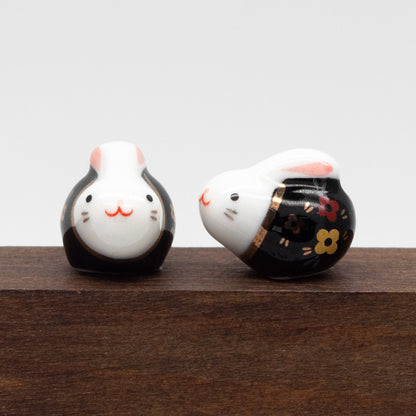 10pcs Kawaii Porcelain Bunny Beads, Ceramic Lovely Rabbit beads, Top Drilled Animal Beads -(TC-172)