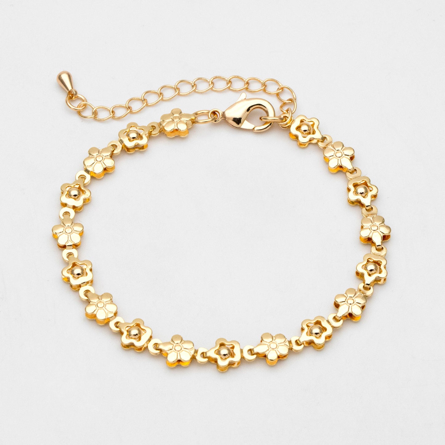 Gold plated Brass Chevron Leaf Chain 6.3mm, Finished Bracelet/ Anklet/ Necklace with Extender Chain, Ready to Wear (#LK-416)