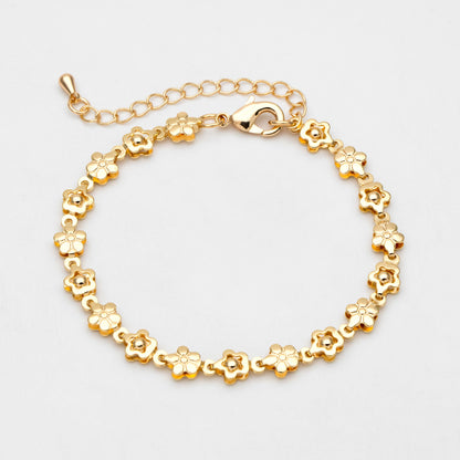 Gold plated Brass Chevron Leaf Chain 6.3mm, Finished Bracelet/ Anklet/ Necklace with Extender Chain, Ready to Wear (#LK-416)