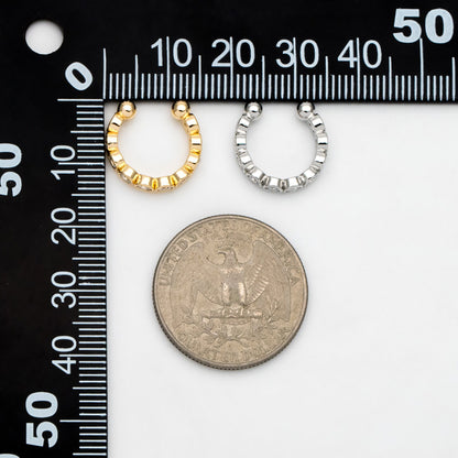 10pcs Cubic Zirconia Adjustable Gold Ear Cuffs, Gold/ Rhodium plated Brass Earwire Earring Clips (GB-1335)