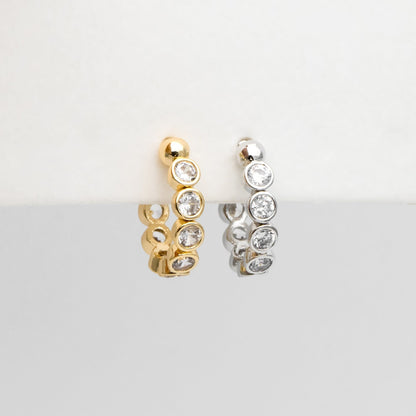 10pcs Cubic Zirconia Adjustable Gold Ear Cuffs, Gold/ Rhodium plated Brass Earwire Earring Clips (GB-1335)