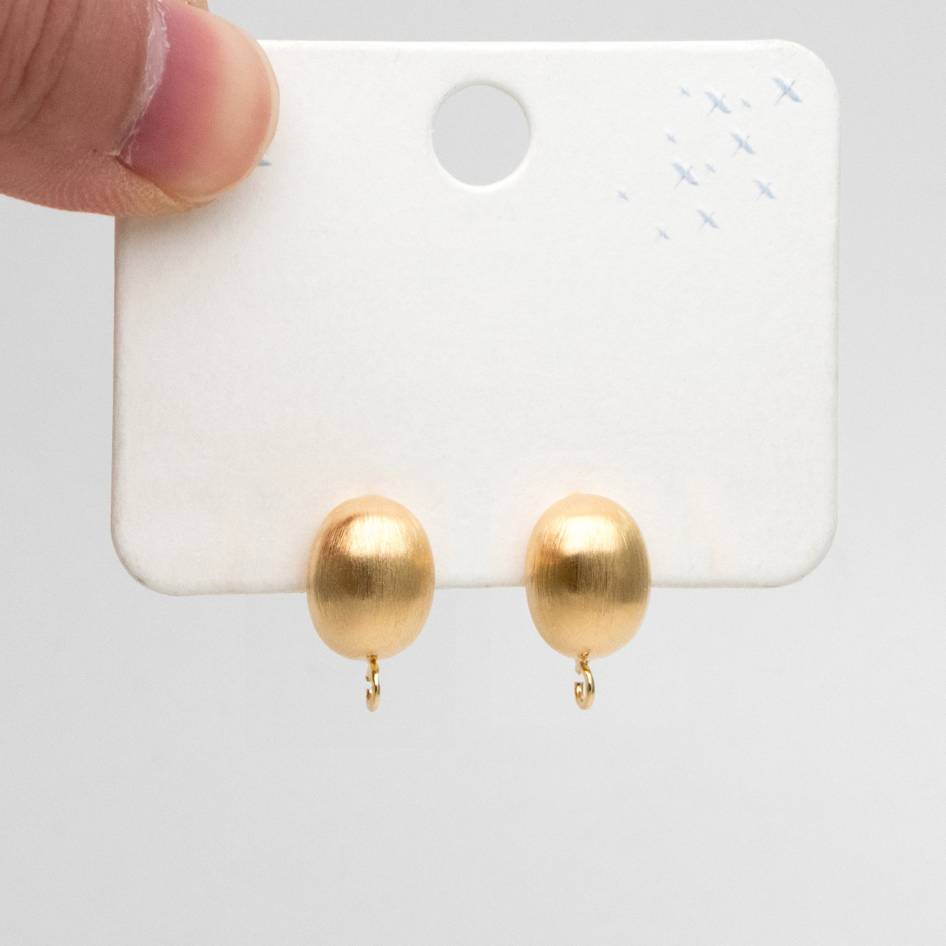 10pcs Gold Brushed Oval Ear Posts, Oval Stud Earrings, Jewelry Making, Diy Material, Jewelry Supplies (GB-3506)