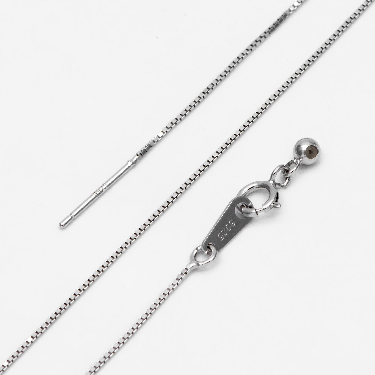 Adjustable Sterling Silver Bracelet, Gold/ Rhodium plated 0.7mm Dainty Box Chain, 7.2" Inch (CY-010)